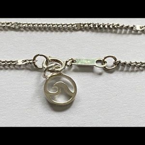 Ankle Bracelet Wave Charm Sterling Silver